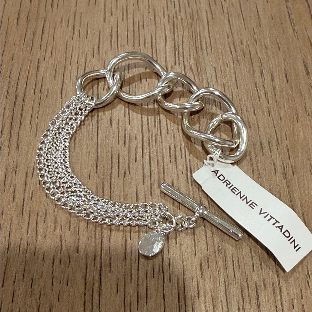 NWT Adrienne Vittadini Silver Tone Multi-Chain Bracelet